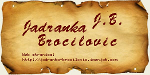 Jadranka Broćilović vizit kartica